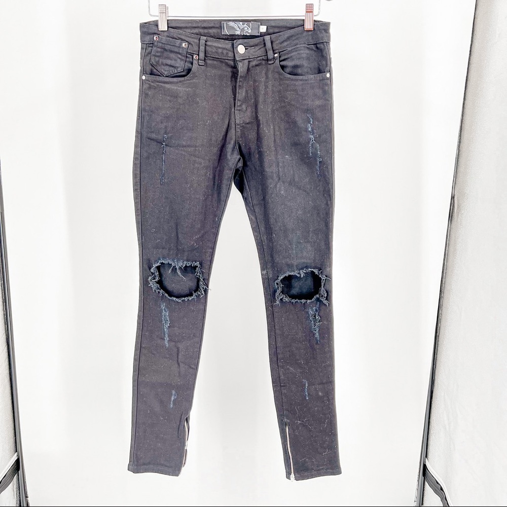Black distressed Wings of liberty clothing jeans